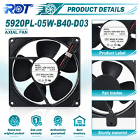 Ventilateur de refroidissement de cabinet DC à haut débit d'air 5920PL-05W-B40-D03 150x172x50mm, ventilateur de refroidissement durable pour onduleur, unité de dissipation thermique