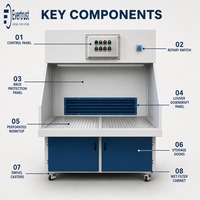Banc de travail de ponçage à aspiration descendante 2200W avec panneau à persiennes perforé et commande à 8 interrupteurs pour atelier métallique
