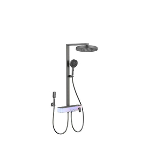 Ensemble de robinetterie de douche thermostatique en laiton chromé poli, mural, <span class=keywords><strong>avec</strong></span> fonction massage, pour appartement et hôtel, <span class=keywords><strong>mitigeur</strong></span> eau chaude/froide - Product Image 2