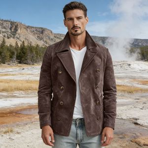 Chaqueta Premium Verde Militar para Hombre, Chaqueta de Cuero Sintético PU, Abrigo Personalizado para Otoño, Uso Diario - Product Image 2