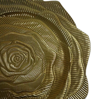 Assiettes de présentation rondes en plastique PP dorées, de luxe et durables, motif personnalisé pour mariages, hôtels et fêtes, vaisselle Fujian – Vente chaude