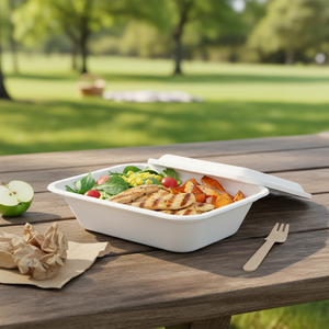 Contenitore per Pasti da 26oz con Coperchio |   100% Senza Plastica (Nessun MFPP/PP) |   95% Amido di Mais + Polpa di Legno |   Biodegradabile e Monouso - Product Image 3