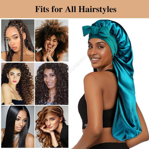 หมวกคลุมผมซาตินสั่งทำพร้อมโลโก้ขายส่ง พร้อมแถบยางยืด หมวกคลุมผมยาวสำหรับนอน ปิดผมถักเปีย ผลิตภัณฑ์สมาร์ทโฮม - Product Image 3