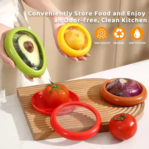 Contenants de stockage réutilisables pour fruits et légumes, boîte à citrons, support à tomates, protège-aliments en silicone - Product Image 4