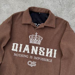 Sudadera con Capucha de Pana de Moda Urbana, Hombros Caídos, Logotipo Personalizado, Fabricante de Sudaderas, Sudadera Bordada Extra Grande para Hombre - Product Image 3