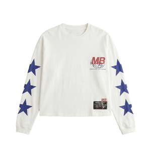 T-shirt à manches longues imprimé streetwear personnalisé en gros, 100 % coton biologique, coupe ample, épaules tombantes, motif graphique, pour homme - Product Image 3