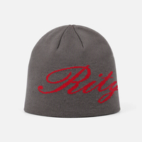 Gorro de Punto Personalizado de Acrílico con Logotipo de Letras Jacquard de Calavera, Cálido para Invierno, Estilo Urbano, Sin Dobladillo, para Snowboard y Estilo de Vida