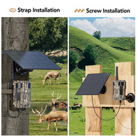 Caméra de chasse Ucon Factory 4G camouflage 6MP double objectif 180° ° Caméra de jeu 2K solaire extérieure avec lumière infrarouge 950nm, étanche IP66