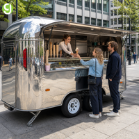 Camion de restauration rapide en acier inoxydable Goeasy, chariot de collations de rue, remorque mobile à café populaire
