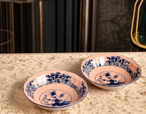 Assiette de dîner en porcelaine à motif floral oriental de style italien, bol à dessert, assiette creuse, tasse à thé, soucoupe, vaisselle de table domestique compatible lave-vaisselle - Product Image 3