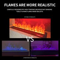 Kalsubo Cheminée encastrée 3D à effet de flamme de 39,37 pouces, commande vocale et par application, purification UV-C, auto-nettoyante, 6 niveaux de flamme, 8 vitesses de ventilateur