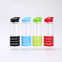 800ml Sans Bpa Enfants En Plastique Transparent Bouteille D'eau Avec de La Paille Potable Enfants Boire L'école Mignon Bouteille D'eau En Plastique Pour Enfants