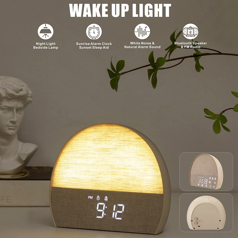 Sveglia Silenziosa Da Comodino Con Luci Notturne E Snooze – Orologio Analogico - 4