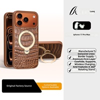 Étui de téléphone en cuir de luxe pour iPhone 18 Pro Max, compatible avec iPhone 17 16 Pro Max, accessoires pour téléphone, charge sans fil avec support