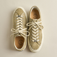 Chaussures de skateboard vulcanisées unisexes personnalisées avec logo, tige en daim, semelle intermédiaire épaisse en bois, légères, antidérapantes, rétro, à lacets