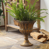 Pot Bunga Besi Gaya Vintage Balkon untuk Taman Luar Ruangan, Pot Bunga Besi Besar Bergaya Eropa Shabby Chic