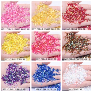 Strass en résine transparente AB Jelly, couleurs AB, 100 000 pièces, 2 mm, à dos plat 3D, à coller, en vrac, pour décorations de vêtements DIY, nail art, bijoux Nizi - Product Image 4