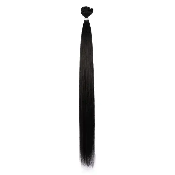 Paquetes de cabello liso de hueso Extensiones de cabello natural de salón Fibras falsas Paquetes de cabello liso Yaki sintético súper largo