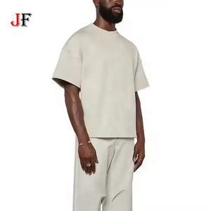 Özel Logo yüksek kalite 260 GSM ağır ağırlık 100% pamuk Tshirt bırak omuz boy kırpılmış Boxy T shirt erkekler için - Product Image 1