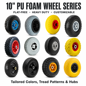 Roue en mousse PU de 10 pouces, pneu anti-crevaison sans chambre à air 3.00-4 4.10/3.50-4, roue en caoutchouc massif pour chariot à sacs, chariot utilitaire - Product Image 1