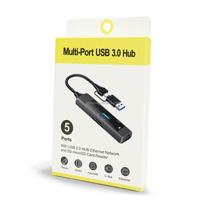 5-in-1 <span class=keywords><strong>USB</strong></span> HUB 3.0 đa cổng Dock Loại C RJ45 <span class=keywords><strong>USB</strong></span> 3.0 <span class=keywords><strong>USB</strong></span> <span class=keywords><strong>2.0</strong></span> Adapter với đầu đọc thẻ 5 trong 1 Docking Station - Product Image 6