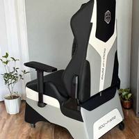 Fauteuil inclinable de gaming e-sport avec structure en acier métallique, base coulissante à roulettes, confortable pour les gamers