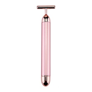 Appareils pour la peau à usage domestique de haute qualité Soins de la peau Outils en forme de T Barre de beauté énergétique en or 24 carats Ensemble de masseurs faciaux anti-âge pour femmes - Product Image 4