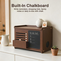 Organisateur de bureau multifonctionnel en bois avec tableau noir pour trier le courrier et support de routeur, idéal pour le bureau et la maison
