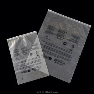 Sacs d'emballage transparents mats givrés avec fermeture éclair, sacs pour vêtements recyclés, sacs en plastique à fermeture éclair pour vêtements - Product Image 2