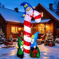Modèle gonflable de canne à sucre colorée de 6 pieds pour décoration de Noël en extérieur