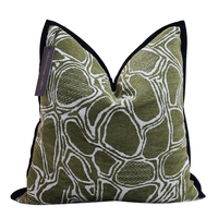 Housse de coussin décorative de luxe personnalisable en jacquard vert pour canapé, hôtel et fournisseur de produits pour la maison