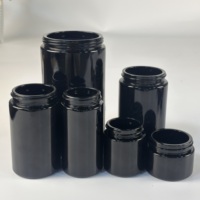 Botol Penyimpanan Bunga Anti Bau dengan Tutup Sekrup Hitam Kaca Ultraviolet Klasik, Logo Kustom, Ukuran Besar, Kemasan CR