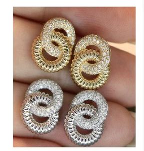 ต่างหูทองคำ 18k รุ่น Xinfly Luxury สำหรับงานแต่งงาน ชุดของขวัญเครื่องประดับเจ้าสาว ต่างหูทนทาน ป้องกันการแพ้ เหมาะสำหรับผิวแพ้ง่าย - Product Image 1