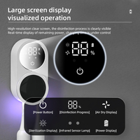 Système de désinfection à sec avec ventilateur de stérilisateur de brosse à dents UVC + UVA rechargeable au mur avec lumière UVA + UVC pratique pour un usage domestique