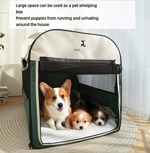 Jaula Móvil para Perros y Gatos para Animales Pequeños, Transportín Plegable de Plástico y Metal, Universal para Todas las Estaciones - Product Image 4