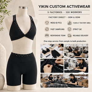 Set Yoga Personalizzato con Logo, Abbigliamento <span class=keywords><strong>Sportivo</strong></span> da Donna, <span class=keywords><strong>Reggiseno</strong></span> <span class=keywords><strong>Sportivo</strong></span> <span class=keywords><strong>Bianco</strong></span> a Pois a Doppio Strato e Pantaloncini da Yoga, Completo Riciclato per Pilates - Product Image 2