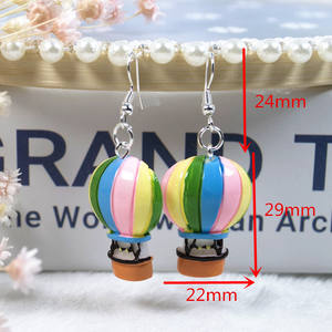 1 par de pendientes de gota para mujer, bonitos dibujos animados de payaso de circo y Animal Flatback, resina, Color caramelo, regalos para niños - Product Image 6