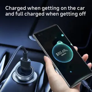 Hotriple D2 Hot Selling Dual Port PD 12W Fast Charging Car Charger Metal Type C And USB Port For Mobile Phones