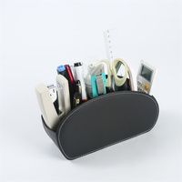 Boîte de rangement pour table de maquillage en cuir PU avec logo personnalisé LG8175, 5 compartiments, pour bureau/maison/salon, rangement pour télécommande de télévision