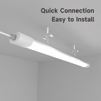 Lumière LED Tri-proof de 2 pieds, IP65, étanche, corps entièrement en polycarbonate, lumière linéaire personnalisable avec capteur de mouvement à micro-ondes pour entrepôt