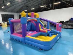 Château gonflable avec toboggan et piscine, château gonflable commercial pour enfants, château gonflable pour enfants, château gonflable avec toboggan - Product Image 4
