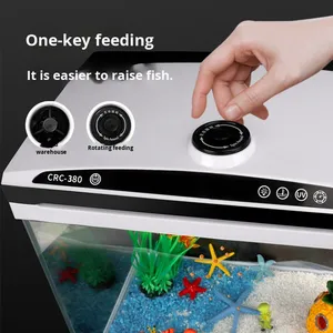 スマートフィッシュタンク（フィルター、LEDライト付き）スマートアクアリウムフィルターフィッシュタンクウルトラホワイトガラスフィッシュタンク卸売温度表示 - Product Image 3