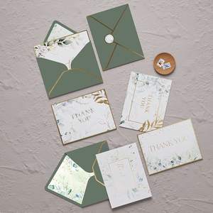 Zarf sıcak damgalama mat Finish ile özel baskılı noel tebrik kartı teşekkür ederim kartları - Product Image 3