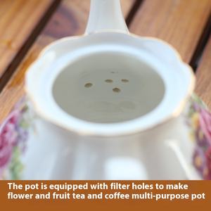 Hervidor de té y <span class=keywords><strong>café</strong></span> de cerámica moderno de estilo europeo, diseño Pastoral grande, infusor resistente al calor, Material de madera de porcelana - Product Image 3