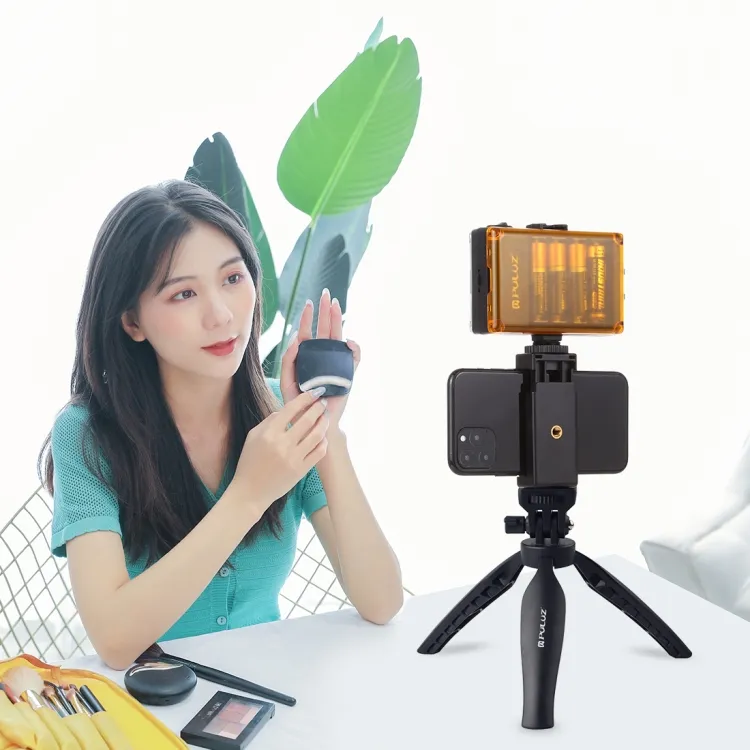 2021 الجملة الرخيصة المصنعة PULUZ البلاستيك حامل ثلاثي الأرجل حامل الجيب البسيطة ترايبود selfie ترايبود ل كاميرا الهاتف المحمول