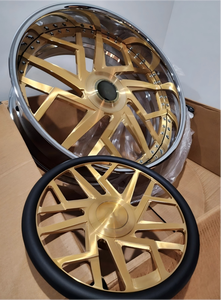 RCSR Llantas Forjadas Personalizadas de 22, 24 y 26 Pulgadas, Ruedas Cóncavas 5x115 5x127 Cromadas en Oro para Rucci con Volante a Juego - Product Image 3