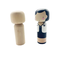 Kit de bricolage pour enfants, dessin de poupées peintes à la main, poupée en bois, décoration de maison, poupée de cheville grande taille