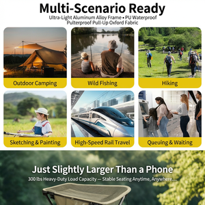 Portable Folding Chair Multi Functional <b>Stool</b> Outdoor Camping Picnic Beach Fishing Hiking Travel - Product Image 4
