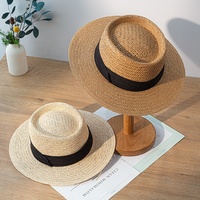 ALTA CALIDAD Nueva colección Mujeres Droppshiping Comprar Flat Brim Youth Branded Unisex Summer Trending Sombrero de paja
