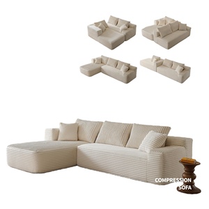 Sofá Esquinero Económico Envasado al Vacío, Sofá Cama de Pana, Compresión Plegable, Sofá de Tela Compresible - Product Image 1